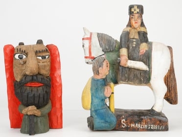 2 Folk Art Carvings (Polish/Poland)