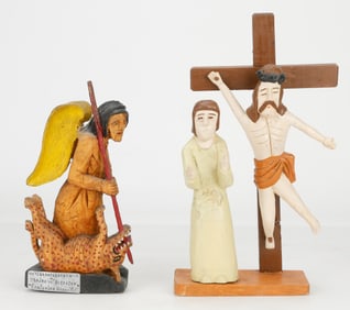 2 Folk Art Wood Carvings (Polish/Poland)