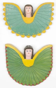 Folk Carved Angels by Jozef Orlecki (Polish/Poland)