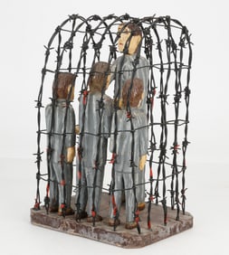 Folk Art Sculpture, WW2 Scene, Circa Mid-20th C. (Polish/Poland)