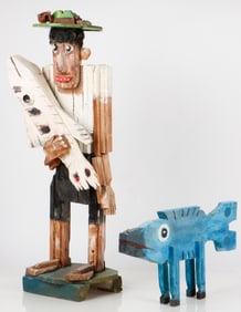 Hans Schmitt (German/Germany) Fisherman With Fish, 1983