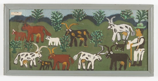 Anna Kiss (German/Germany) Cows Grazing, Dated 1977