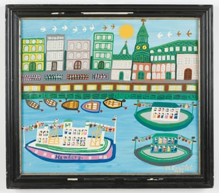 Minna Ennulat (German/Germany) Hamburg Harbor, Dated 1972