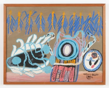 Norgelia Bazile (Haitian/Haiti) Mystical Scene, Dated 1965