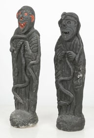 2 Haitian/Haiti Cement Figures, Vodou Sacred Arts