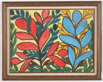 Toussaint St. Pierre (Haitian/Haiti) Red/Blue Flora