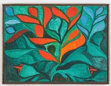 Toussaint St. Pierre (Haitian/Haiti) Two Coy Birds