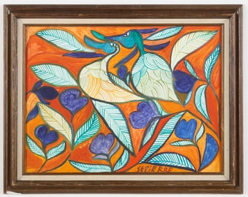 Toussaint St. Pierre (Haitian/Haiti) "Bird Family" 1975