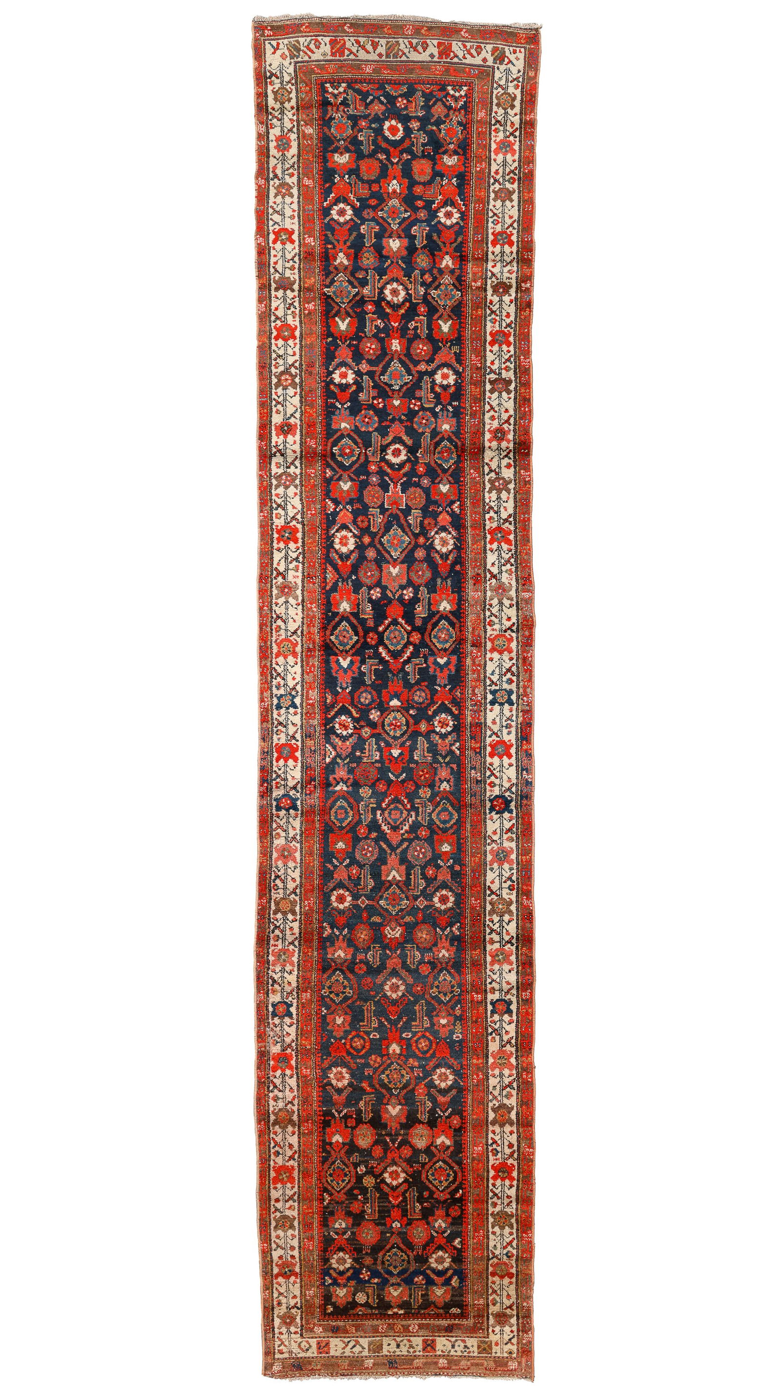 Blue Hamadan Runner, Persia, Mid 20th C., 3'3'' x 15'7'' (1 of 4)