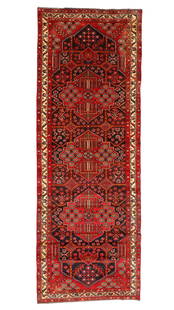 Hamadan Rug, Persia, Mid/Late 20th C., 3'5'' x 9'10': Hamadan Rug, Persia, Mid/Late 20th C., 3'5'' x 9'10'' (104 x 300 cm). Weight: 19 lbs. Material: wool pile, cotton warp, cotton weft.