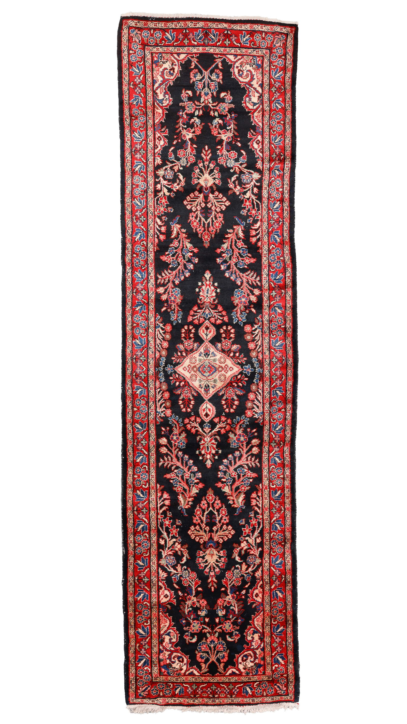 Blue Hamadan Runner, Persia, Mid/Late 20th C., 3'6'' x 13'4' (1 of 4)
