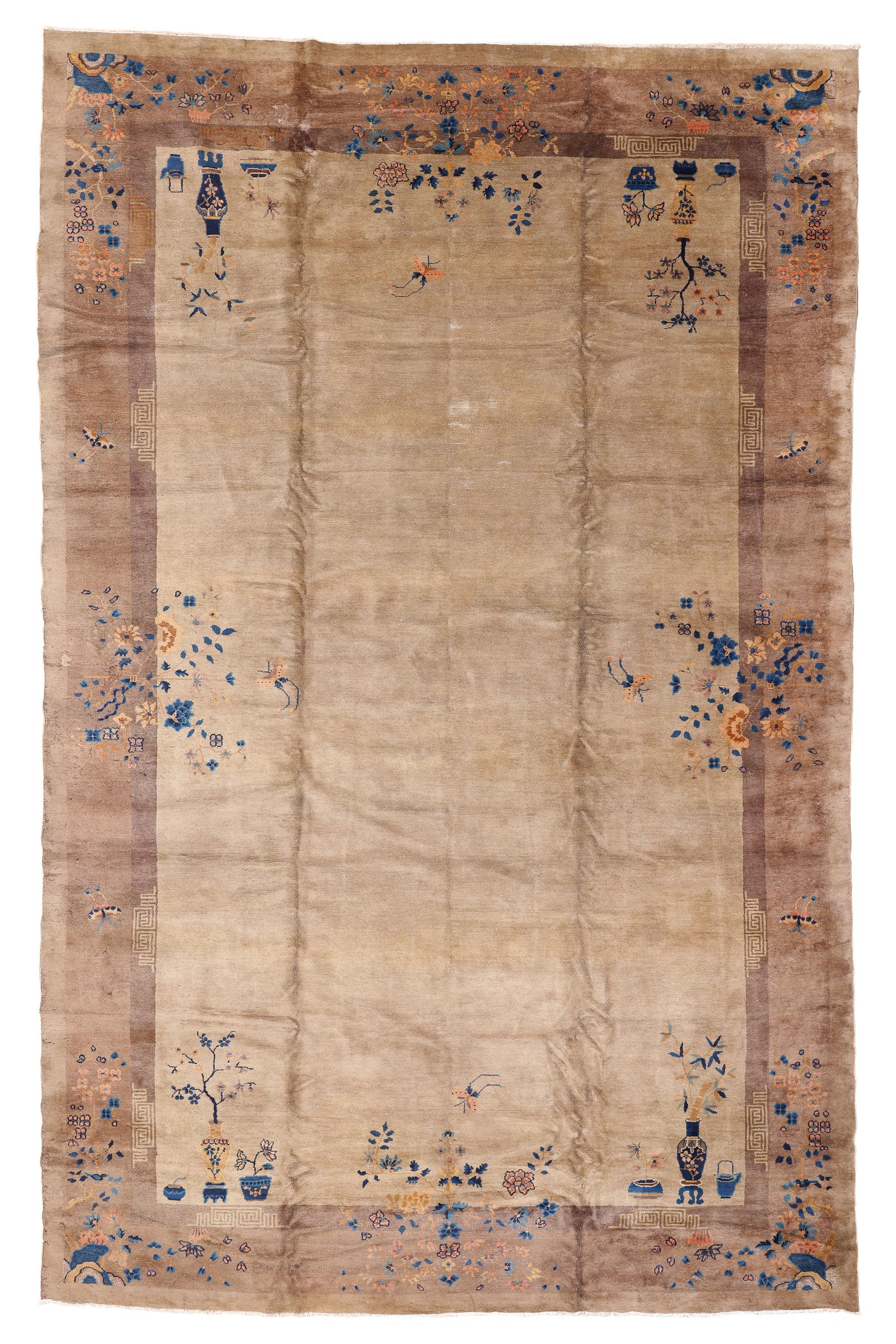 Chinese Art Deco Rug, China, Ca. 1930, 10'11'' x 17'1' (1 of 4)