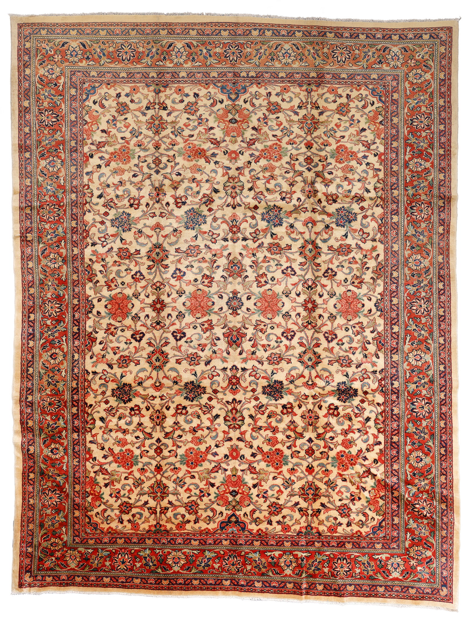Mahal Rug, Persia, Ca. 1940, 9'7'' x 12'8'': Mahal Rug, Persia, Ca. 1940, 9'7'' x 12'8'' (292 x 386 cm). Weight: 72 lbs. Material: wool pile, cotton warp, cotton weft.