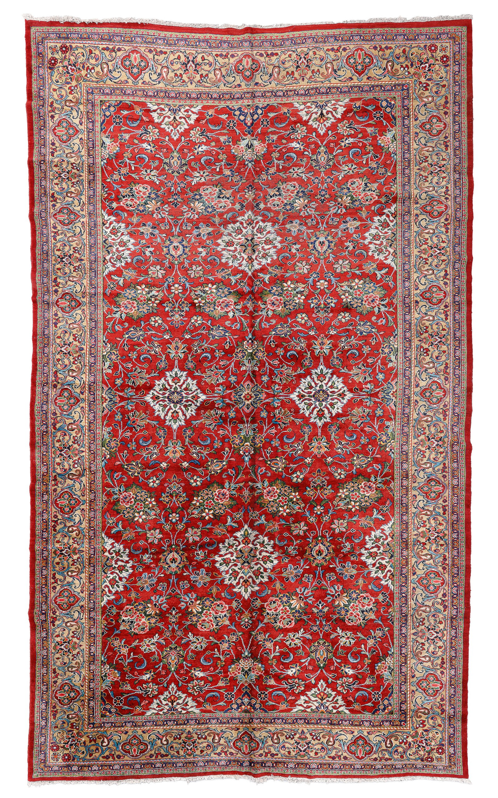 Mansion Size Mahal Rug, Persia, Mid/Late 20th C., 10'1'' x 17'1'': Mansion Size Mahal Rug, Persia, Mid/Late 20th C., 10'1'' x 17'1'' (307 x 521 cm). Weight: 100 lbs. Material: wool pile, cotton warp, cotton weft.