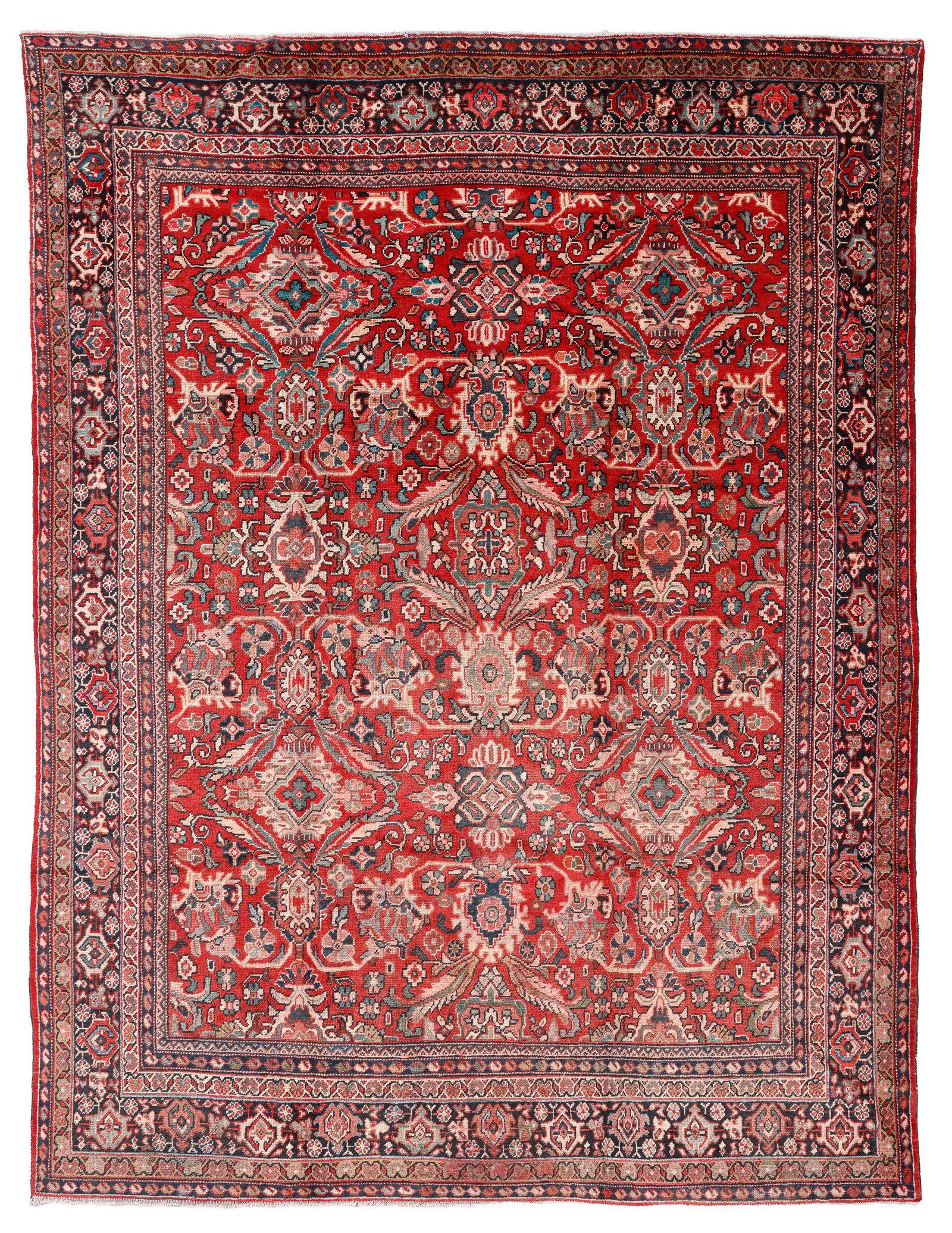 Mahal Rug, Persia, Mid 20th C., 9'7'' x 12'7'': Mahal Rug, Persia, Mid 20th C., 9'7'' x 12'7'' (292 x 384 cm). Weight: 49 lbs. Material: wool pile, cotton warp, cotton weft.