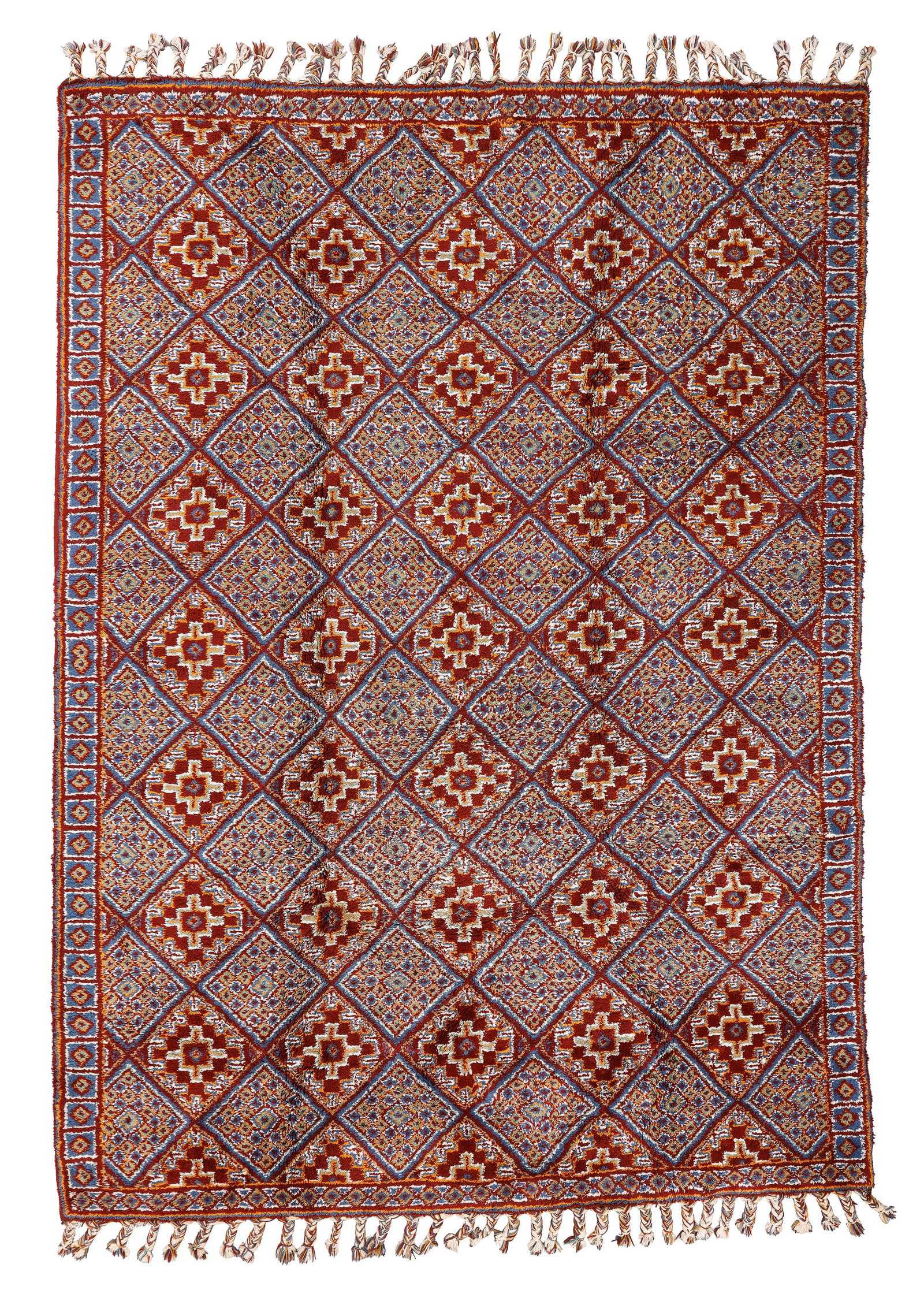 Moroccan Rug, Late 20th C., 9'10'' x 13'8'': Moroccan Rug, Late 20th C., 9'10'' x 13'8'' (300 x 417 cm). Weight: 145 lbs. Material: wool pile, wool warp, wool weft.