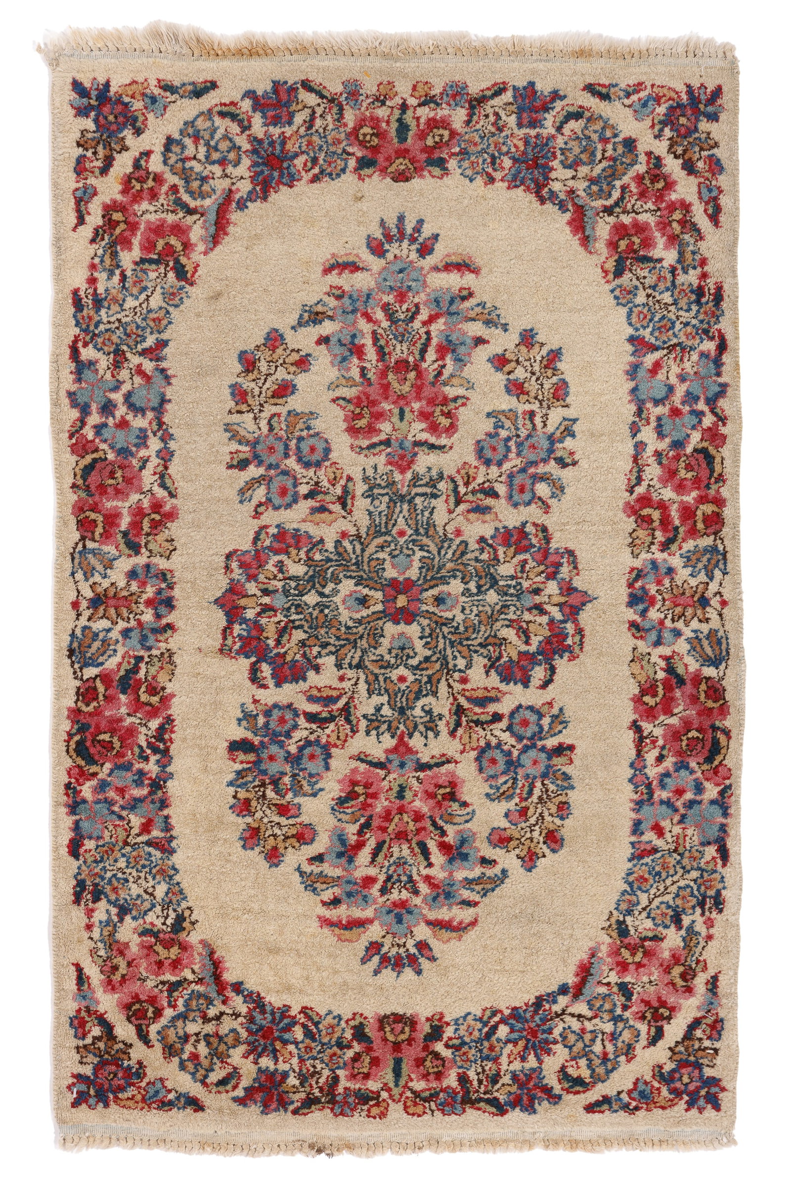 Kerman Rug, Persia, Ca. 1940, 2'0'' x 3'2'': Kerman Rug, Persia, Ca. 1940, 2'0'' x 3'2'' (61 x 97 cm). Weight: 4 lbs. Material: wool pile, cotton warp, cotton weft.