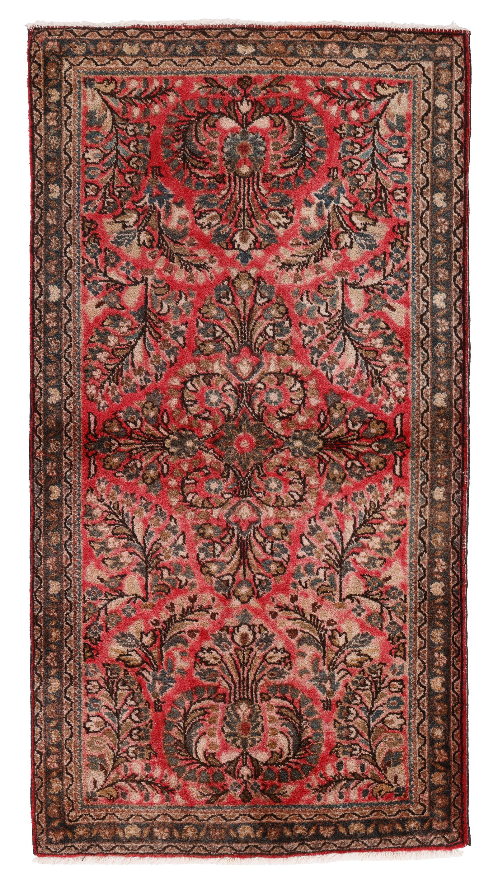 Sarouk Rug, Persia, Ca. 1930, 2'1'' x 3'11'': Sarouk Rug, Persia, Ca. 1930, 2'1'' x 3'11'' (64 x 119 cm). Weight: 6 lbs. Material: wool pile, cotton warp, cotton weft.