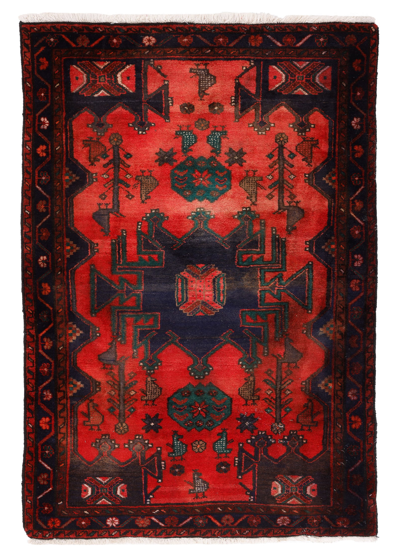 Hamadan Rug, Persia, Mid/Late 20th C., 3'7'' x 5'1'' (1 of 4)