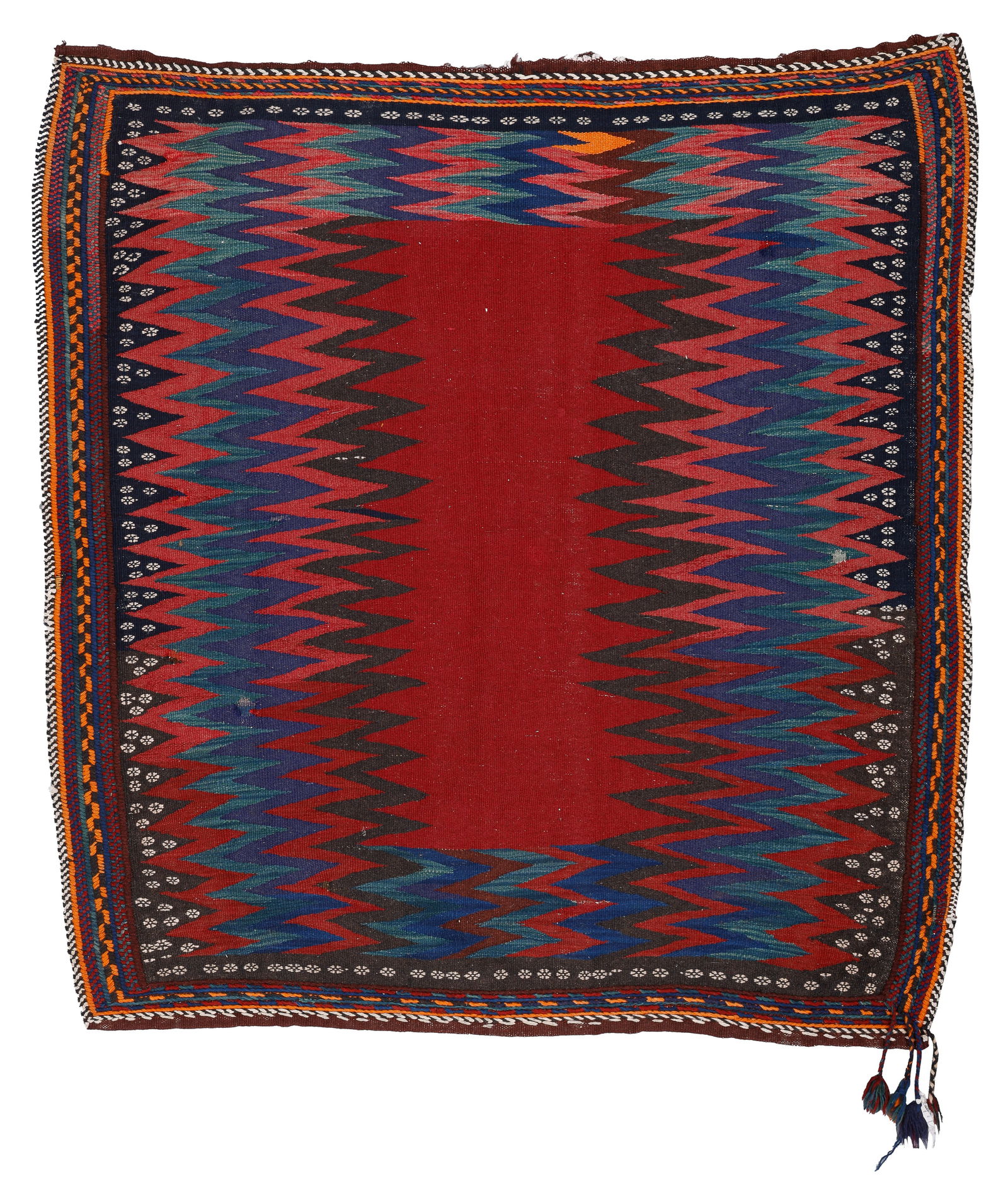 Veramin Sofreh Kilim, Persia, Ca. 1940, 4'1'' x 4'2'' (1 of 3)