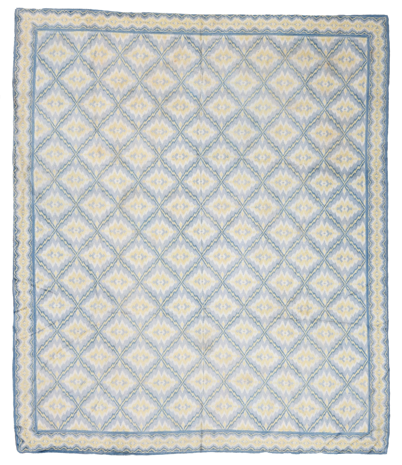 Tufted Blue Stark Carpet, Late 20th C., 9'7'' x 11'4'' (1 of 3)