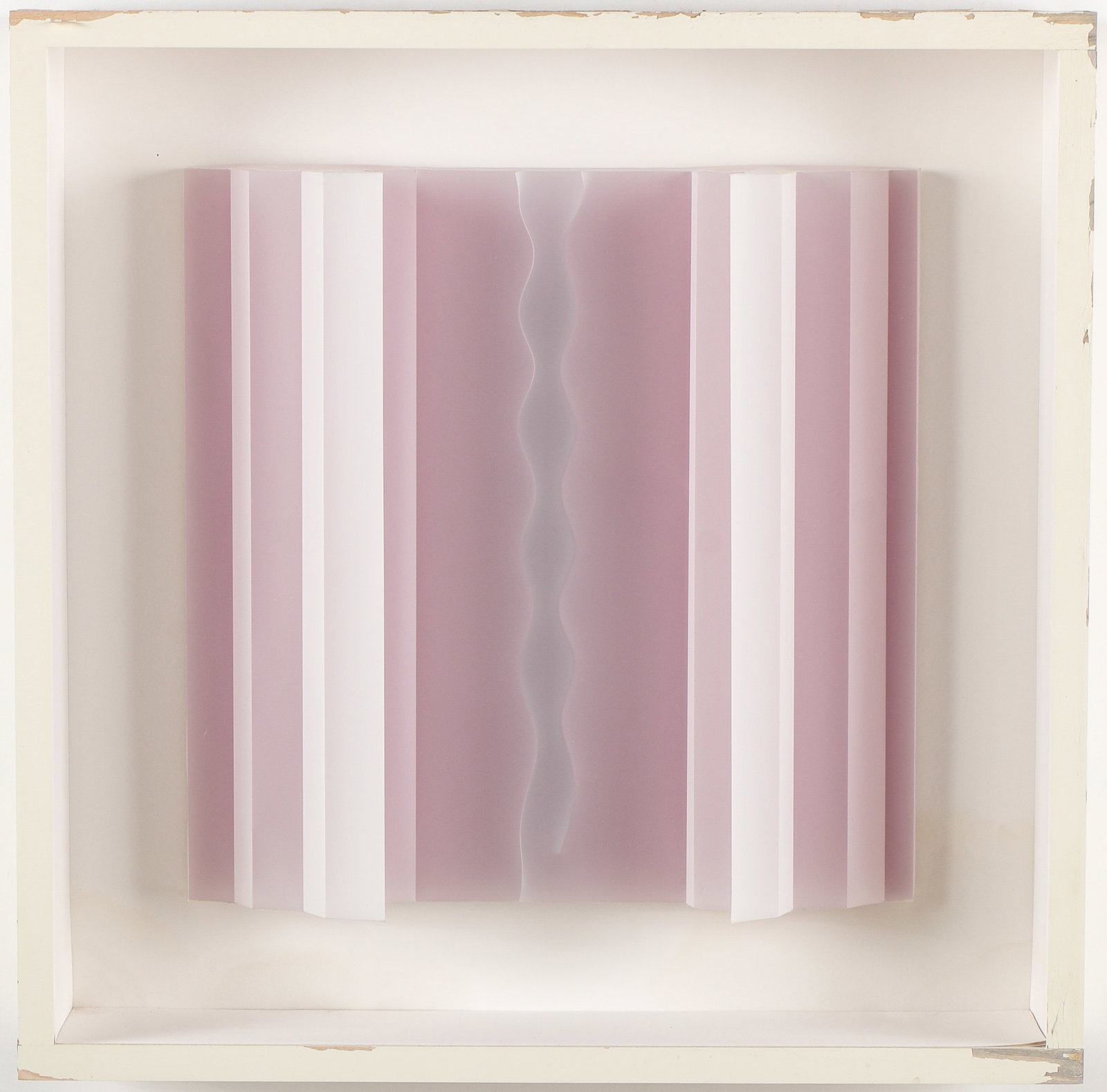 Jacque Liu (21st c.) "Purple And Periwinkle", 2009: Jacque Liu (Taiwanese/American, 21st c.) "Purple And Periwinkle", 2009, mylar and paper sculpture. Framed. Size: 16'' x 15.5'', 41 x 39 cm (sculpture); 22.5'' x 22.5'', 57 x 57 cm (frame). Provenance: