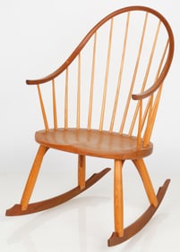 Thomas Moser Cherry And Ash Continuous Arm Windsor Rocker
