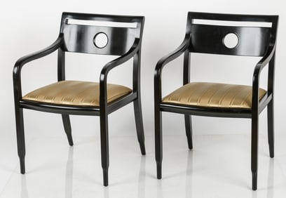 2 Ward Bennet Ebonized Cherry Side Chairs Marketed by Brickle and Assoc. NYC.