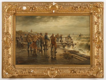 Francis Petrus Paulus (American, 1862-1933) Waiting on Shore