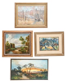 4 Framed Landscape Paintings