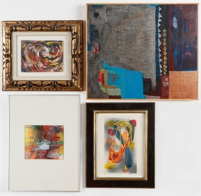 4 Framed Abstract Artworks