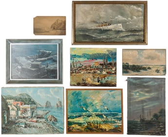Collector's Lot of 8 Marine Paintings