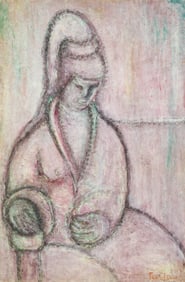 Frantz Beauvoir (Haitian/Haiti) Seated Portrait, circa 1970