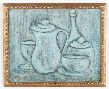 Frantz Beauvoir (Haitian,Haiti) Untitled (Still Life): Frantz Beauvoir (Haitian, 20th c.) Untitled (Still Life), oil painting on masonite, signed. Framed. Size: 15.75'' x 19.75'', 40 x 50 cm (masonite); 17.75'' x 21.75'', 45 x 55 cm (frame).