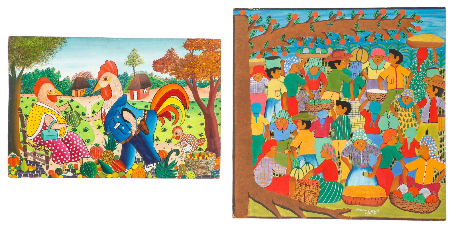 2 Haitian Paintings by Yveson Celidon and Maccene Laurent (1 of 6)