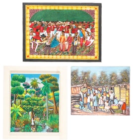 3 Haitian Paintings, 20th C.