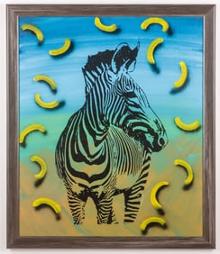 Tony Azzito (21st c.) Zebra And Bananas Painting