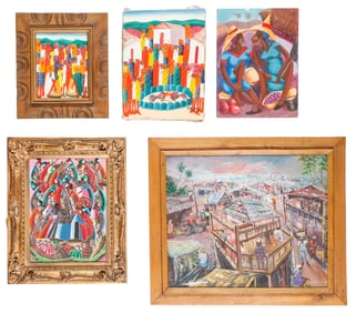 Five Haitian Paintings, 20th C.