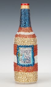 Haitian (20th C.) Sequined Voodoo Spirit Bottle