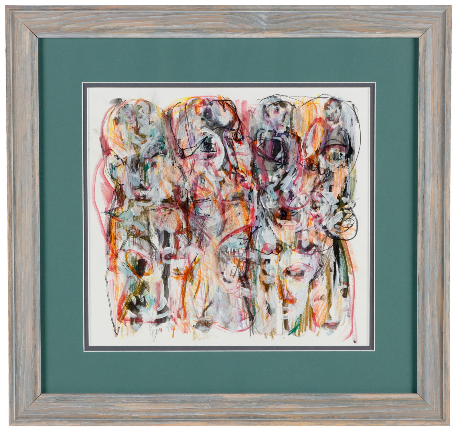 Jim Bloom (American, b. 1968) Untitled, 2010: Jim Bloom (American, b. 1968) Untitled, 2010, Mixed Media painting on paper, signed. Framed. Size: 11.75'' x 12.75'', 30 x 32 cm (sight); 19.25'' x 20.25'', 49 x 51 cm (frame).