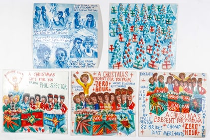 Steve Keene (American, B.1957) 5 Christmas Paintings