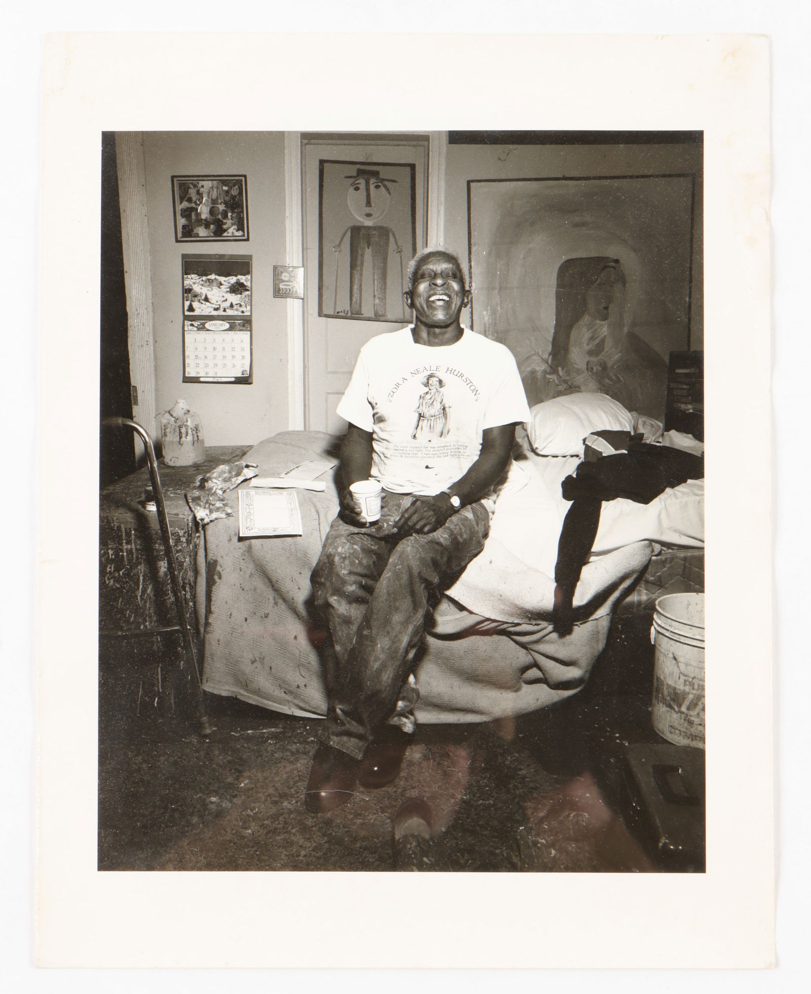 Andrew Eccles (20th c.) Portrait of Artist Mose Tolliver (1 of 2)