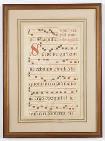 Antique Continental Antiphonal Music Sheet