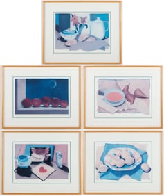 Mollie Katzen (American, b. 1950) 5 Serigraph Still Lifes