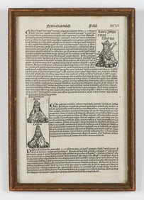 Nuremberg Chronicle Leaf, Hartmann Schedel, 1493