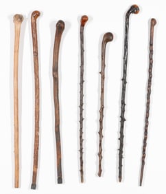 Collector's Lot of 7 Shillelagh Walking Sticks
