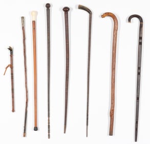 Collector's Lot of 8 Walking Sticks
