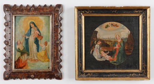 2 Antique Renaissance Style Paintings, 19th C.