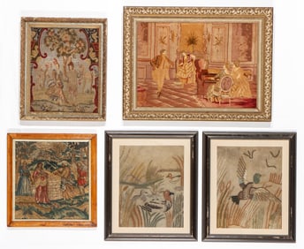 Collector's Lot of 5 Framed Textiles