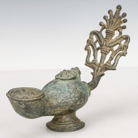 Antique Roman Grand Tour Bronze Oil Lamp